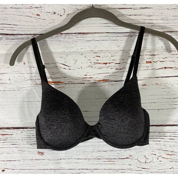 Victorias Secret Uplift Semi Demi Bra 32 C Black Underwire Padded Adjustable - Picture 1 of 11